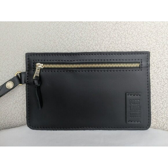 NEW Portland Leather Goods Adriana Pouch Wristlet Black - Picture 1 of 6